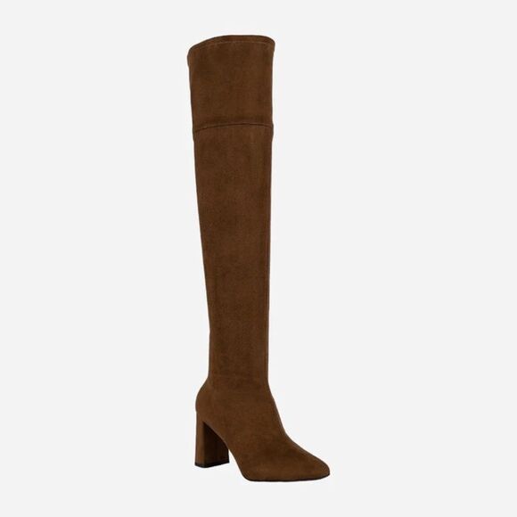 NWOB Jeffrey Campbell Parisah-2 Over The Knee Heeled Boots in Brown Suede size 9 - Picture 3 of 12